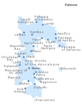 Map of Patmos, Dodecanese Islands