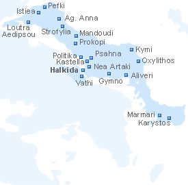 Map of Evia Island, Central Greece