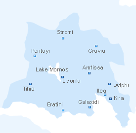 Map of Fokida, Central Greece