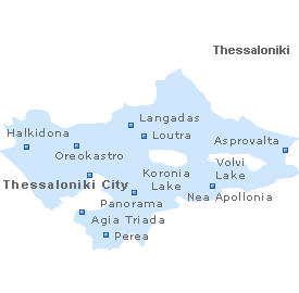 Map of Thessaloniki Prefecture, Macedonia, Creece