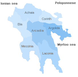 Map of Peloponnese