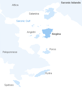 Map of Saronic Islands, Greece