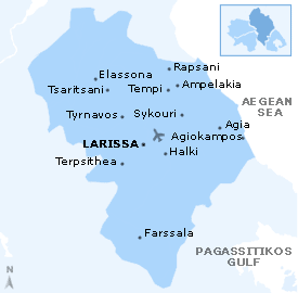 Map of Larissa, Thessalia
