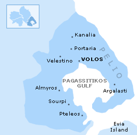 Map of Magnesia, Thessalia